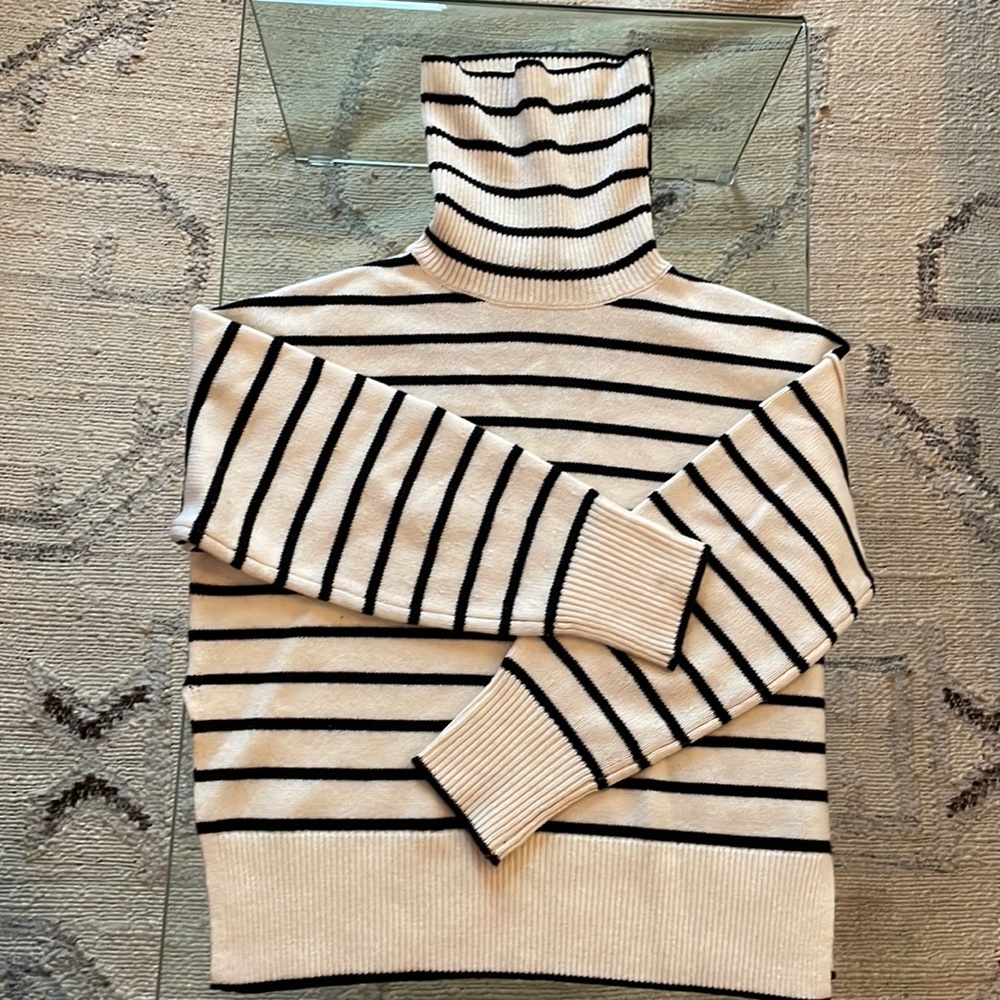 Theory Striped Turtleneck Sweater